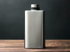 Flask bottle mockup with isolated background AI Generative photo