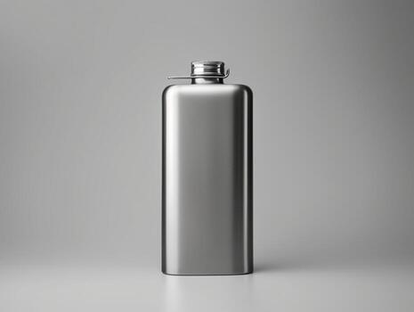 Flask bottle mockup with isolated background AI Generative photo