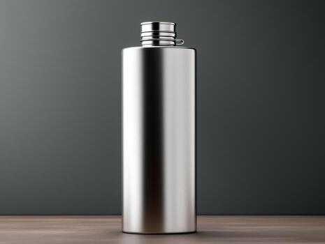 Flask bottle mockup with isolated background AI Generative photo