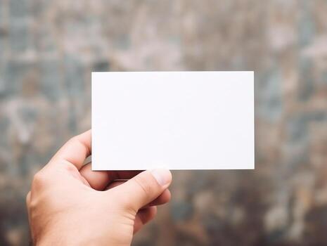 Mockup of hand and business card with isolated background AI Generative photo