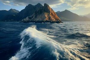 naturalezas majestad se despliega en el rocoso lofoten islas en reina, Noruega ai generado foto