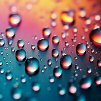 Delicate raindrops grace a gradient mixed color background, creating visual contrast For Social Media Post Size AI Generated photo