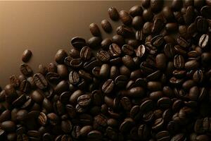 Roasted coffee delight Aerial view of hot coffee beans, 3D AI Generated photo