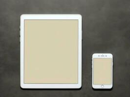 Digital devices screen mockup with isolated background AI Generative photo