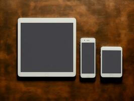 Digital devices screen mockup with isolated background AI Generative photo