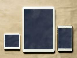 Digital devices screen mockup with isolated background AI Generative photo