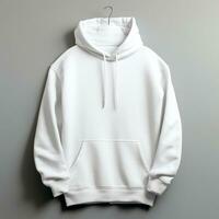 White hoodie mockup with isolated background AI Generative photo
