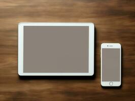 Digital devices screen mockup with isolated background AI Generative photo