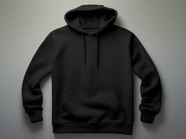 Black hoodie mockup with isolated background AI Generative photo