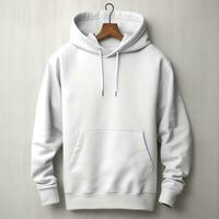 White hoodie mockup with isolated background AI Generative photo