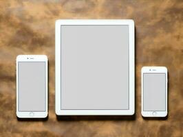 Digital devices screen mockup with isolated background AI Generative photo