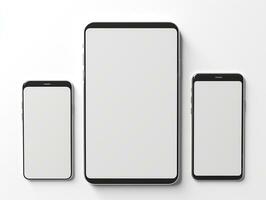 Digital devices screen mockup with isolated background AI Generative photo