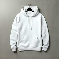 White hoodie mockup with isolated background AI Generative photo