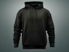 Black hoodie mockup with isolated background AI Generative photo