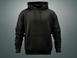 Black hoodie mockup with isolated background AI Generative photo