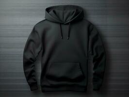 Black hoodie mockup with isolated background AI Generative photo