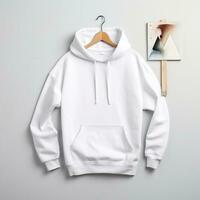 White hoodie mockup with isolated background AI Generative photo