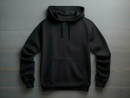 Black hoodie mockup with isolated background AI Generative photo