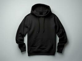 Black hoodie mockup with isolated background AI Generative photo