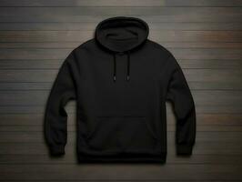 Black hoodie mockup with isolated background AI Generative photo