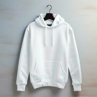 White hoodie mockup with isolated background AI Generative photo