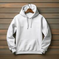 White hoodie mockup with isolated background AI Generative photo