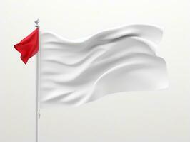 Waving flag mockup with isolated background AI Generative photo