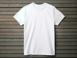 White t-shirt mockup with isolated background AI Generative photo