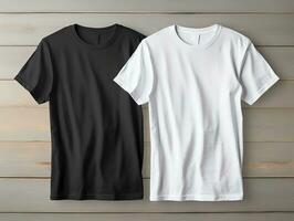 White t-shirt mockup with isolated background AI Generative photo