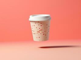 Levitating paper cup mockup AI Generative photo