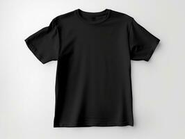 Black t-shirt mockup with isolated background AI Generative photo