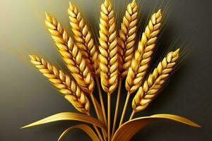 A 3D wheat symbol, bringing realism to this graphical element AI Generated photo