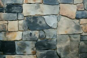 Textured stone wall, perfect background for design or wallpaper use AI Generated photo