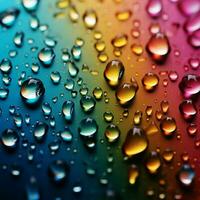 Vivid gradient mixed colors meet small raindrops, crafting a striking background For Social Media Post Size AI Generated photo