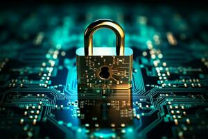 la seguridad cibernética fortifica en línea redes, asegurando datos proteccion y red seguridad ai generado foto