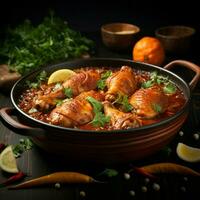 Chicken curry with tangy drumstick masala For Social Media Post Size AI Generated photo