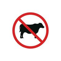 No cow allowed icon sign symbol isolated on white background vector