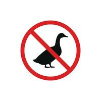 No Pato icono firmar símbolo aislado en blanco antecedentes vector