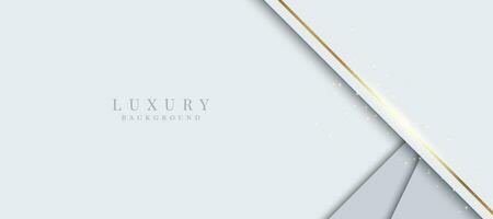 Elegant abstract background with shiny gold and silver lines. White luxury background vector