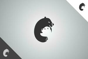 Bear modern logotype and symbol. Perfect logo for business related to animal, pet and veterinary. Isolated on background. Vector eps 10.