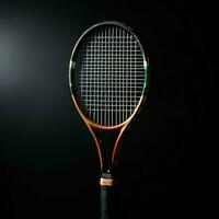 Sporting success symbolized by racket, shuttlecocks, on black with copy For Social Media Post Size AI Generated photo