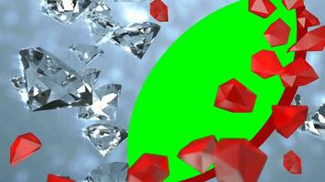 vermelho gemas diamantes gráfico apresentação de slides apresentação verde tela modelo, múltiplo verde tela janelas modelo video