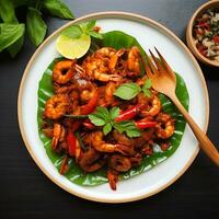 A plate of Shrimp Stir-Fry photo