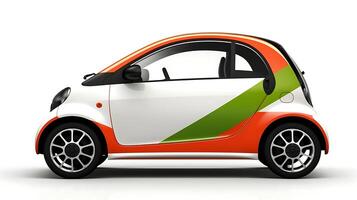 small car on white background photo