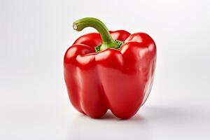 Red bell pepper isolated on white background. Clipping path included. Ai Generated photo