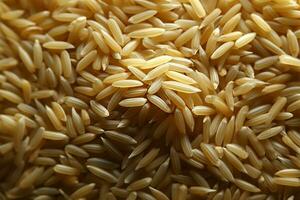 individual arroz granos ingeniosamente dispersado a través de un mesas superficie ai generado foto
