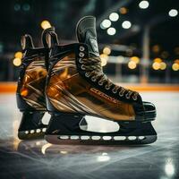 genero patines unir en el hielo, hockey y figura estilos para social medios de comunicación enviar Talla ai generado foto