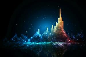 Progression in pixels Abstract background with a Business Growth Arrow AI Generated photo