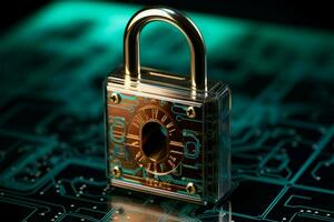 The lock represents online security technology that shields against threats AI Generated photo