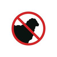 No sheep allowed icon sign symbol isolated on white background vector